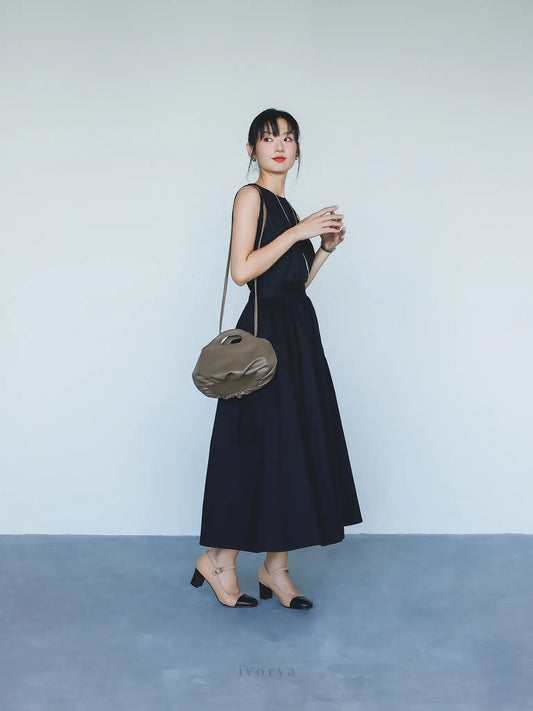 Chân váy midi màu đen cơ bản - SK9944