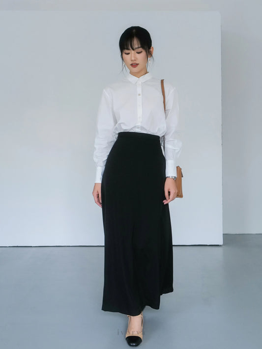 Chân váy A satin màu đen - SK9978