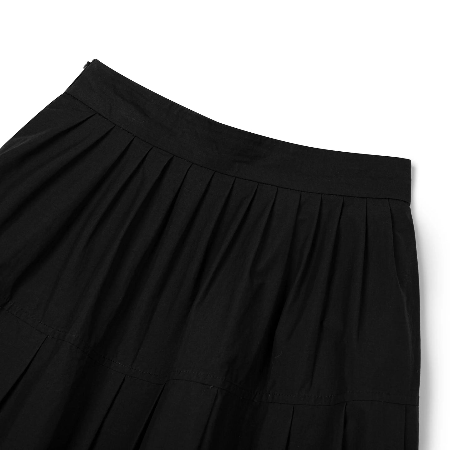 Chân váy midi xòe màu đen - SK9821