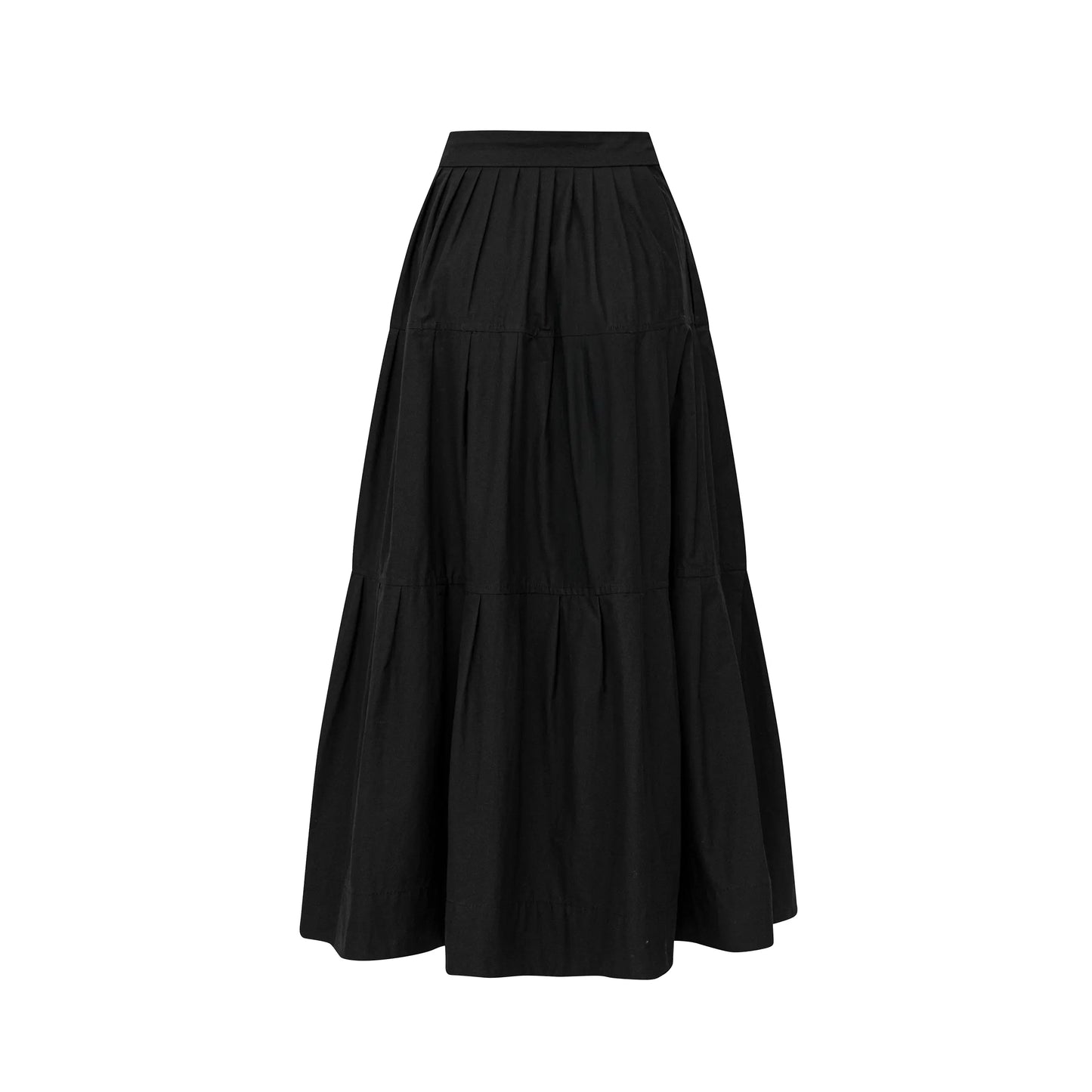 Chân váy midi xòe màu đen - SK9821