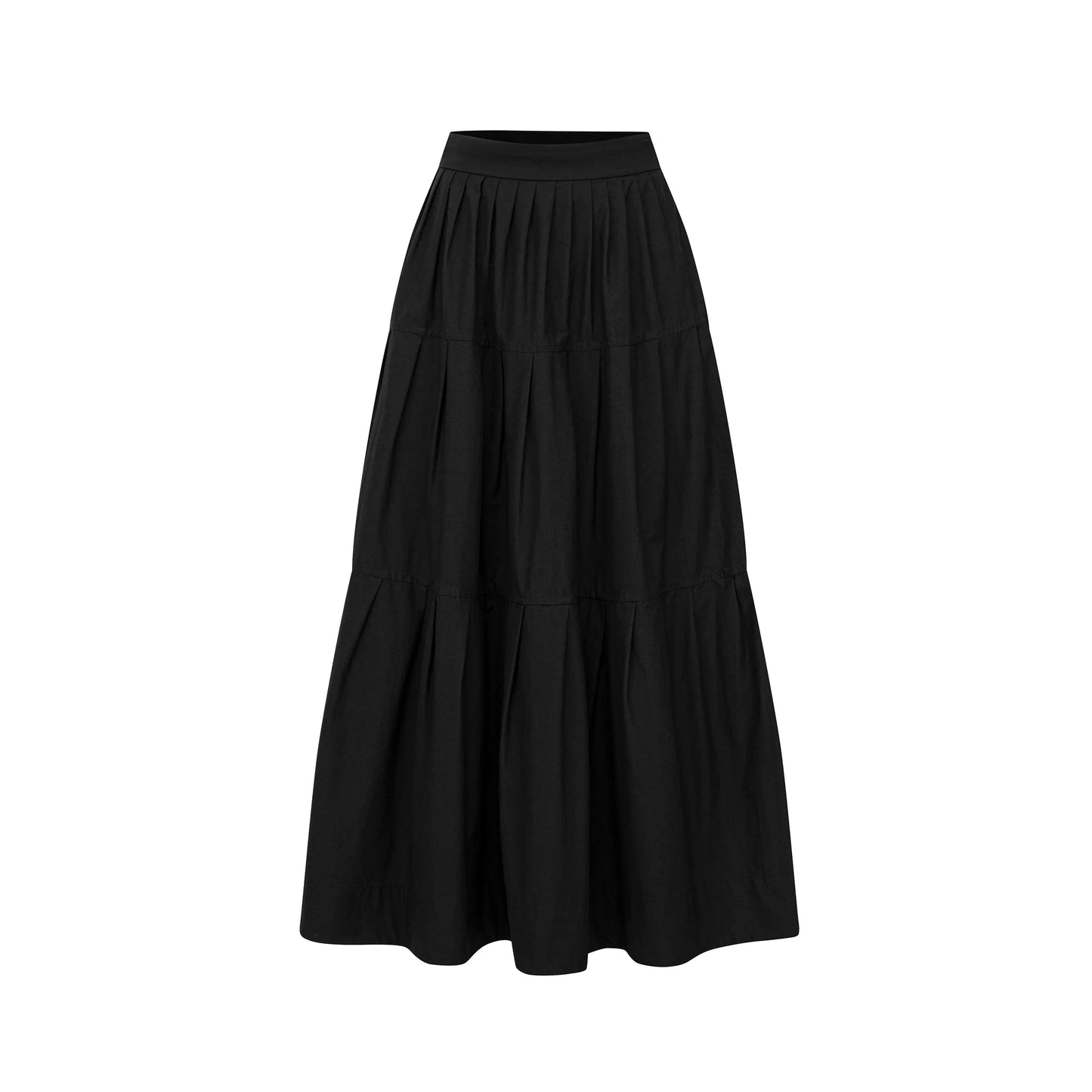 Chân váy midi xòe màu đen - SK9821