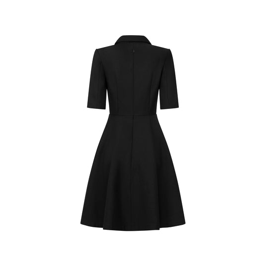Đầm vest tay lỡ màu đen - YD9823